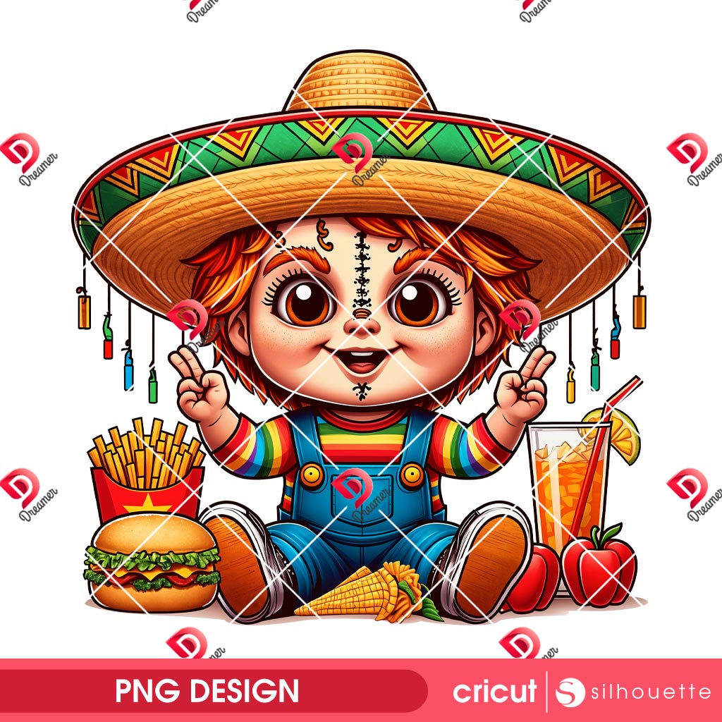 Chucky Cinco De Mayo PNG, Horror Character Cinco De Mayo PNG