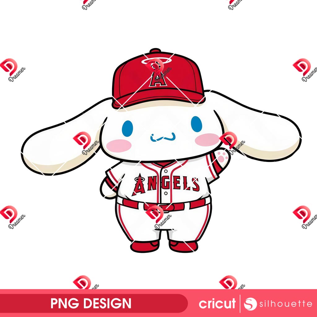 Cinnamoroll Los Angeles Angels PNG, Baseball Cinnamoroll LA Angels PNG