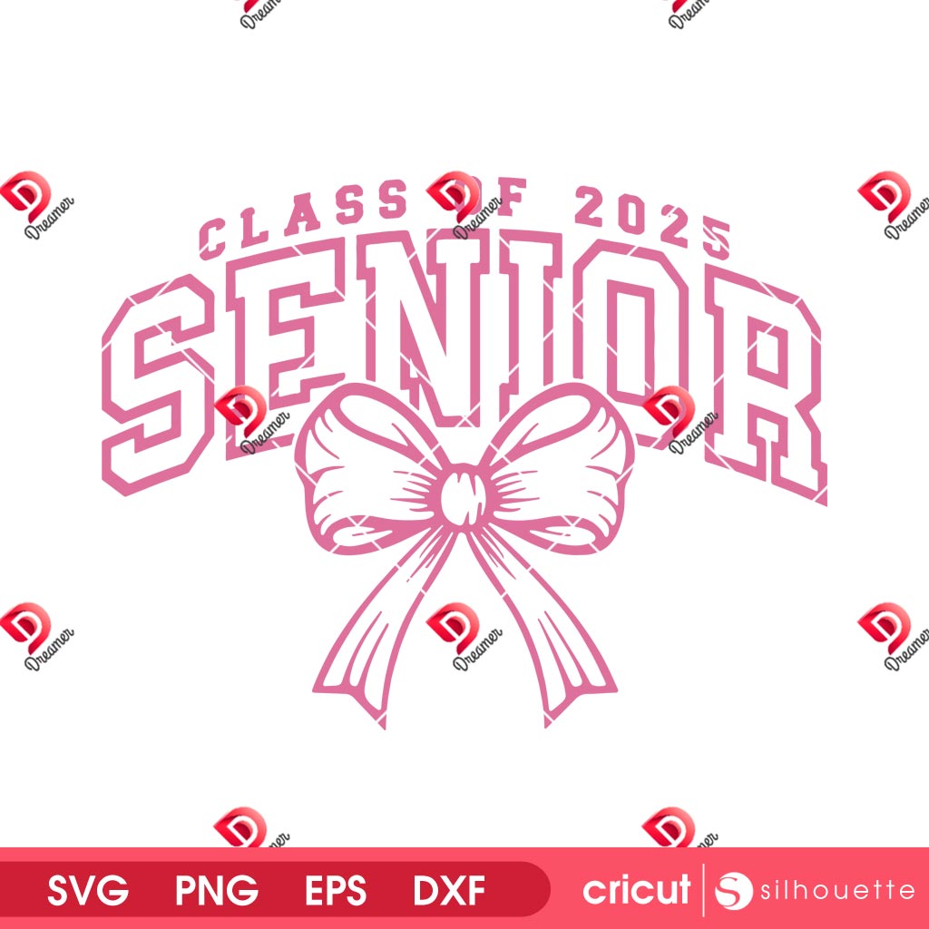 Class Of 2025 Senior Coquette Bow SVG PNG, Senior Coquette 2025 SVG PNG