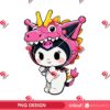Cute Dragon Kuromi PNG, Kuromi Wearing A Dragon Outfit PNG