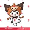 Cute Monkey Kuromi Design PNG, Kuromi Wearing A Monkey Outfit PNG