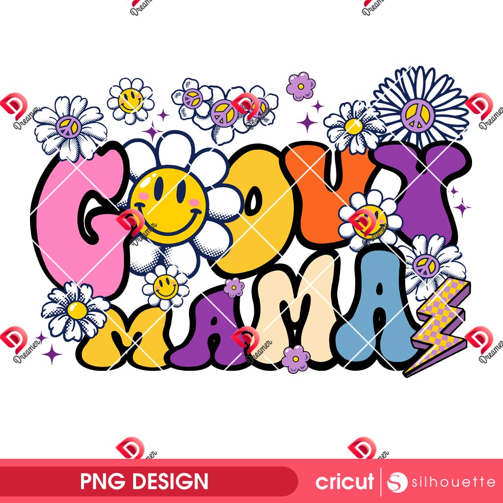 Grovy Mama PNG, Mama Floral PNG, Mom Flower PNG