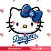 Hello Kitty Head LA Dodgers PNG, Cartoon Dodgers Baseball PNG