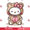 Hello Kitty Teddy Bear PNG, Kitty Wearing Bear Outfits PNG