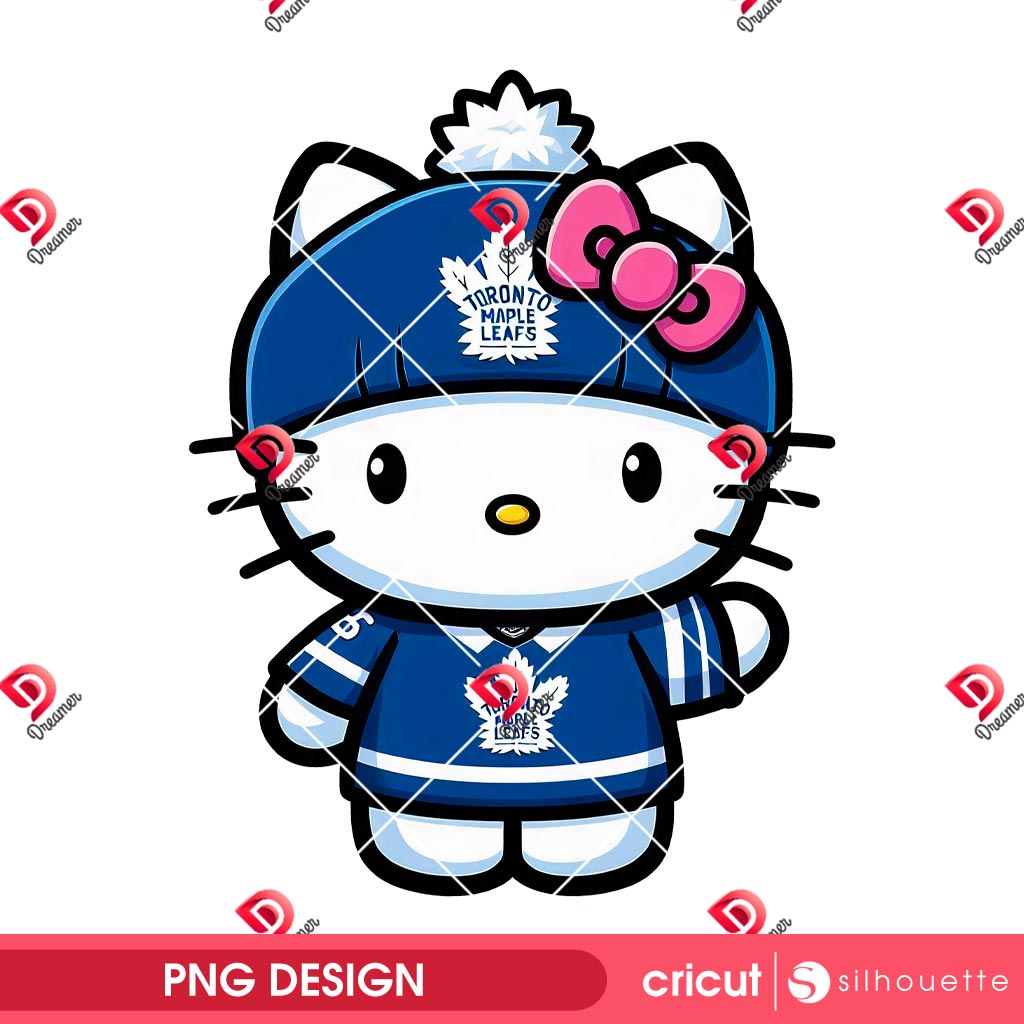 Hello Kitty Toronto Maple Leafs PNG, NHL Sport Hello Kitty Hockey Toronto Maple Leafs PNG