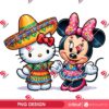 Hello Kitty With Minnie Mouse Mexican PNG, Cinco De Mayo Minnie And Hello Kitty PNG