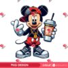 Hiphop Mickey Mouse PNG, Disney Mouse Drinks Coffee PNG