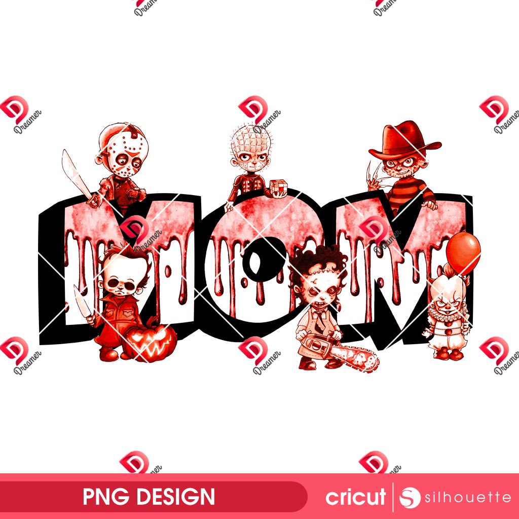 Horror Movies Mom PNG, Funny Mama Horror Killers PNG, Mothers Day PNG 2