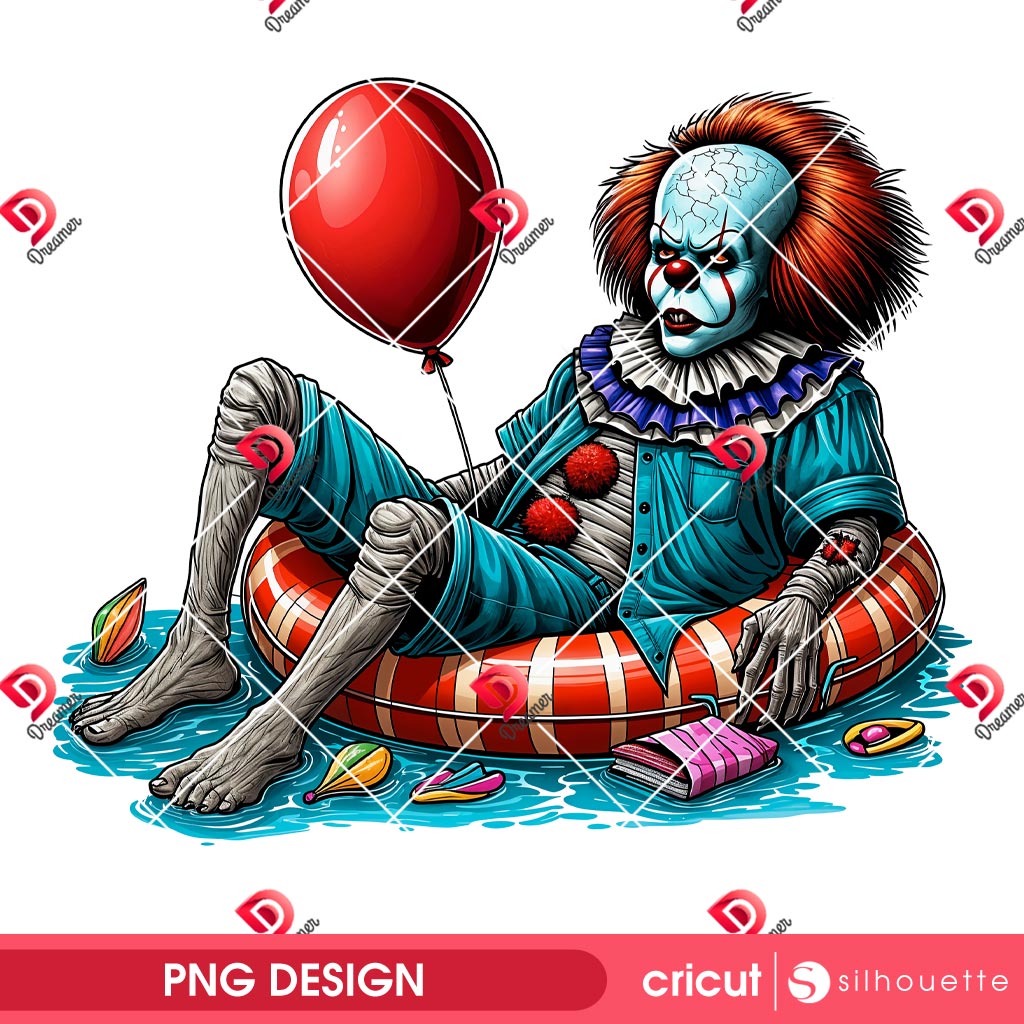 Horror Pennywise Summer 2025 PNG, Horror Character Summer PNG