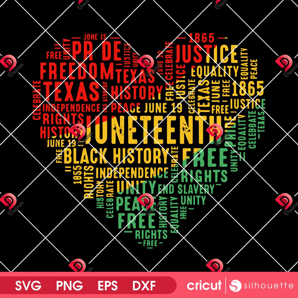 Juneteenth Freedom Heart PNG SVG, Juneteenth 1865 Emancipation Day PNG SVG, Black History Free-ish Black Freedom SVG PNG
