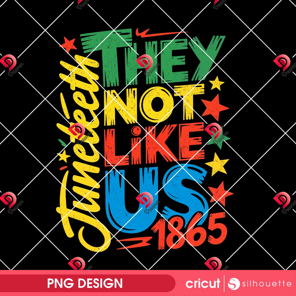 Juneteenth They Not Like Us PNG, Juneteenth 1865 PNG, Afro Juneteenth Black History Month PNG