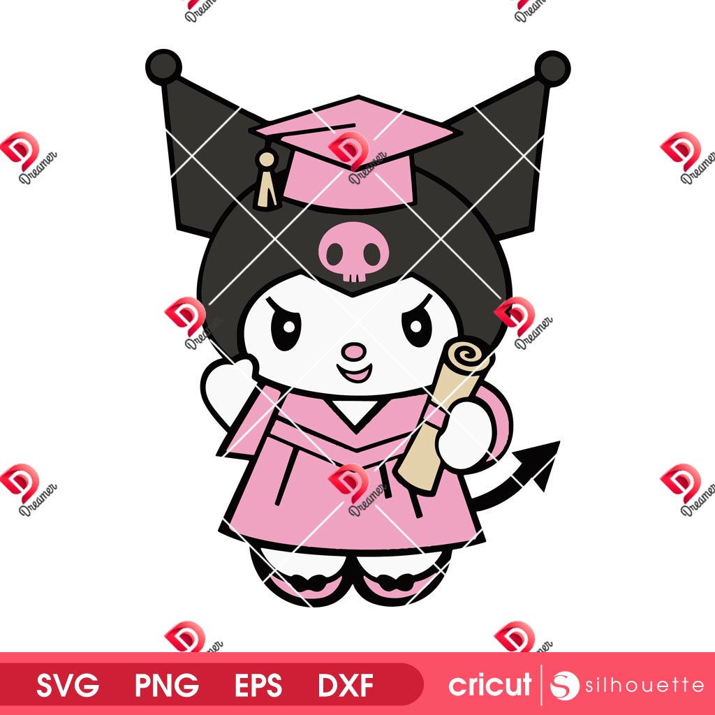 Kuromi Graduation SVG PNG EPS DXF, Kuromi Class Of 2025 SVG PNG