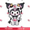 Kuromi Wearing A Cute Cow Outfit PNG, Cute Cow Kuromi PNG Design