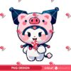 Kuromi Wearing A Cute Piglet Outfit PNG, Piglet Kuromi PNG Design
