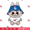 Labubu LA Dodgers Baseball SVG PNG, Los Angeles Dodgers Cartoon Character Labubu PNG SVG