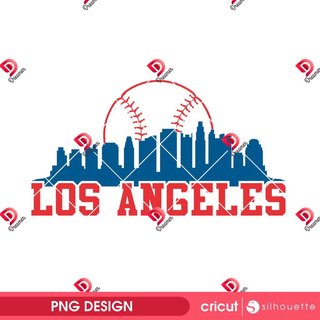 Los Angeles Baseball City Skyline PNG, Baseball Team Sport Clipart