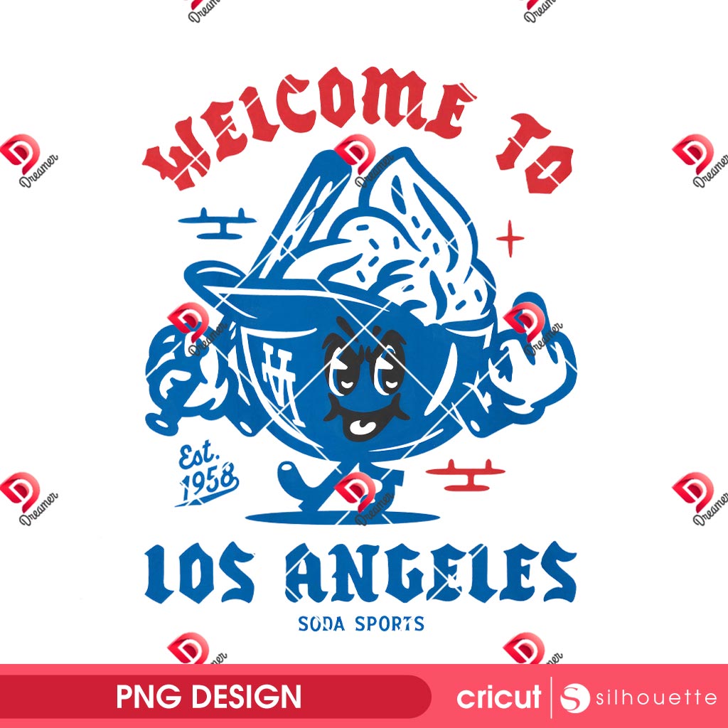 Welcome To Los Angeles Dodgers PNG, LA Dodgers Baseball Design PNG