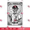 Los Dodgers Skeleton Player Tarrot Card SVG PNG, Baseball Skeleton LA Dodgers SVG PNG