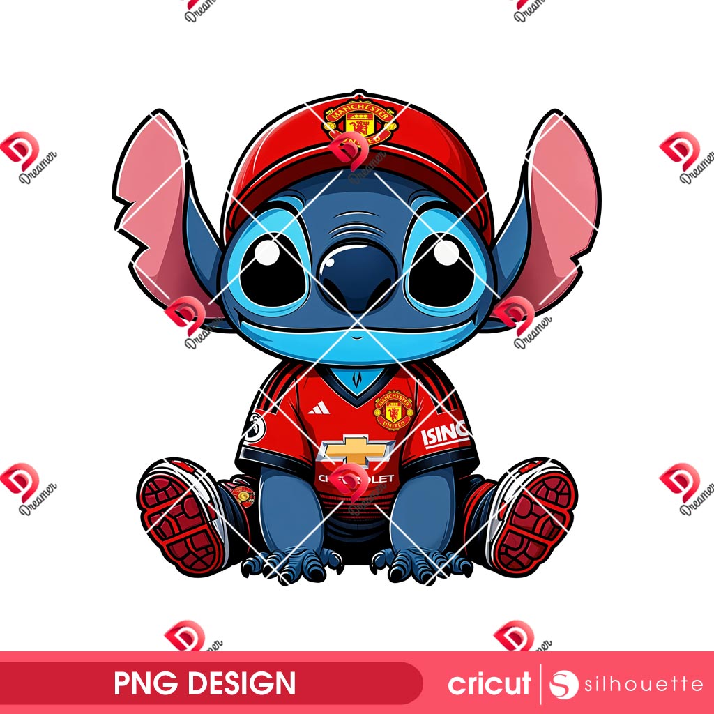 MU FC Stitch Player PNG, Stitch Soccer Manchester United Player PNG, Stitch Premier League Man Utd PNG