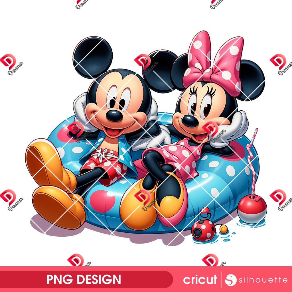 Mickey And Minnie Summer 2025 PNG, Hello Summer Disney Mouse Couple PNG