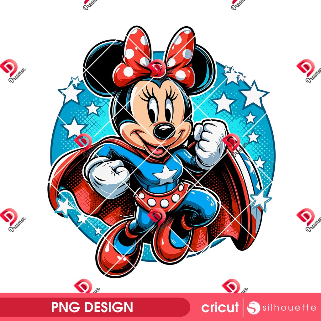 Minnie Mouse Superhero PNG, Disney Minnie Super Woman PNG
