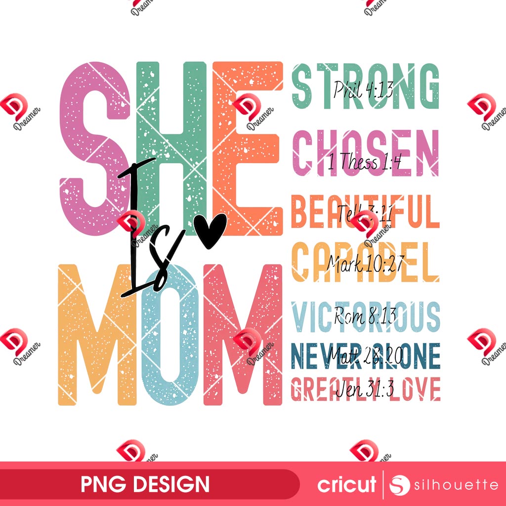 Mom Life She Is Mom PNG, Retro Mother Blessed Mom PNG