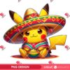 Pikachu Cinco De Mayo PNG, Cinco De Mayo Pokemon PNG, Pikachu Mexican PNG