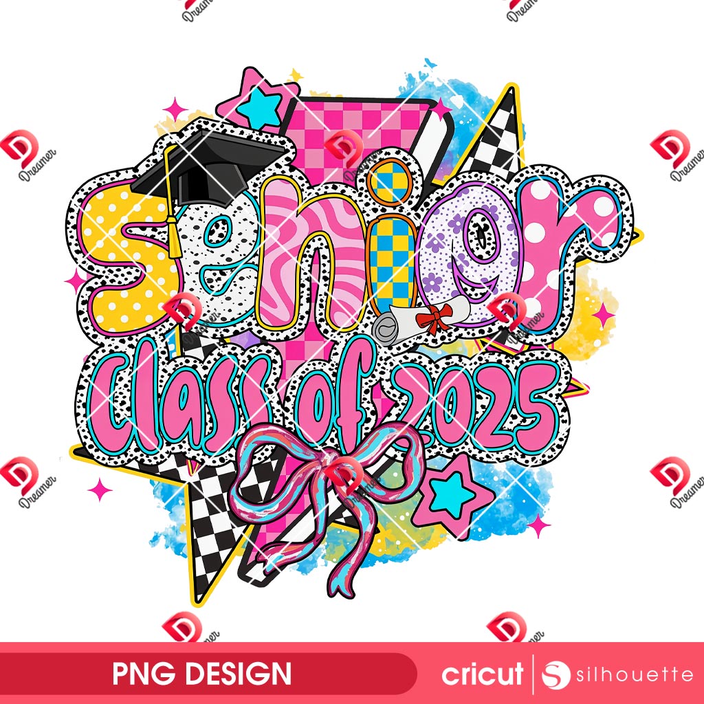 Senior Class Of 2025 PNG, Coquette Senior 2025 PNG, Senior Brushstroke PNG