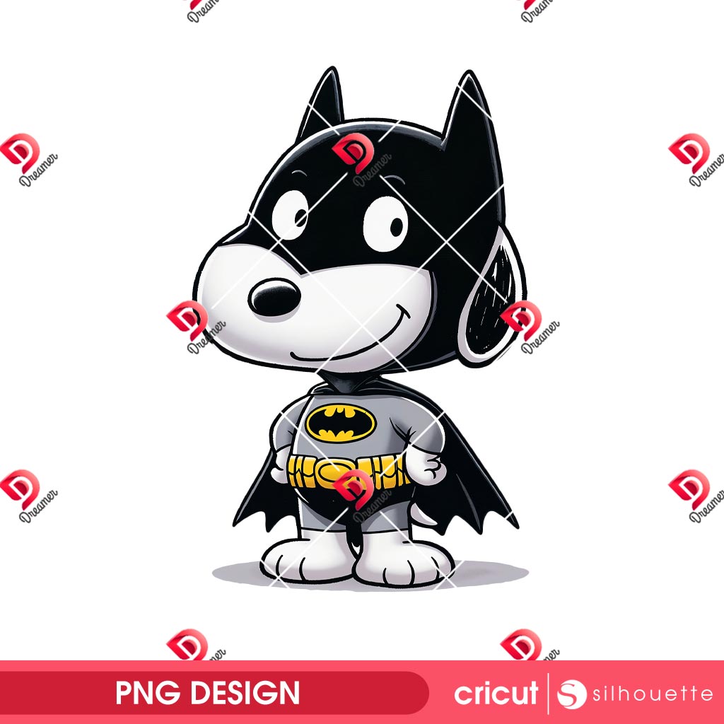 Snoopy Batman PNG, Peanuts Superhero Snoopy PNG