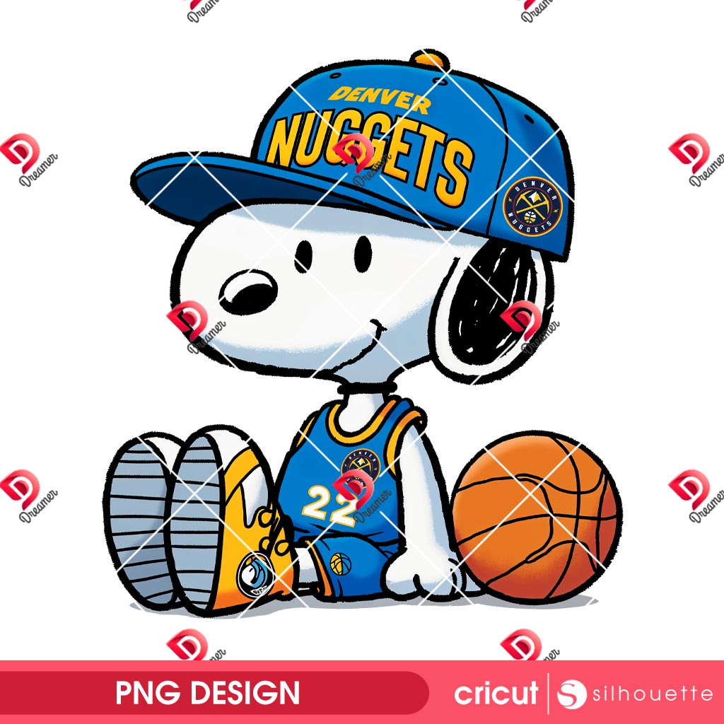 Snoopy Denver Nuggets PNG, Snoopy Basketball PNG, Peanuts Cartoon Sport NBA PNG