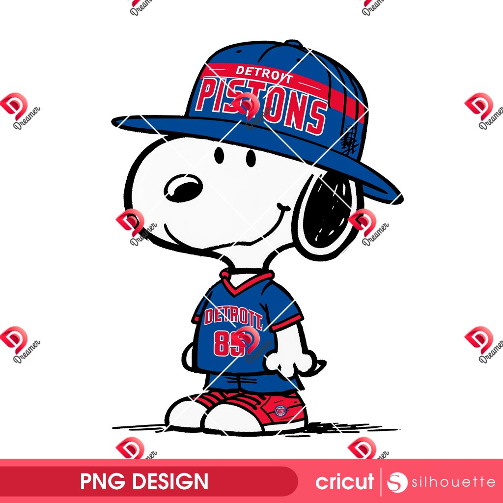 Snoopy Detroit Pistons PNG, Snoopy Basketball PNG, Peanuts NBA Sport Pistons PNG