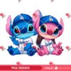 Stitch And Angel Wearing LA Dodgers Outfits PNG, Los Angeles Dodgers Disney Stitch Baseball PNG