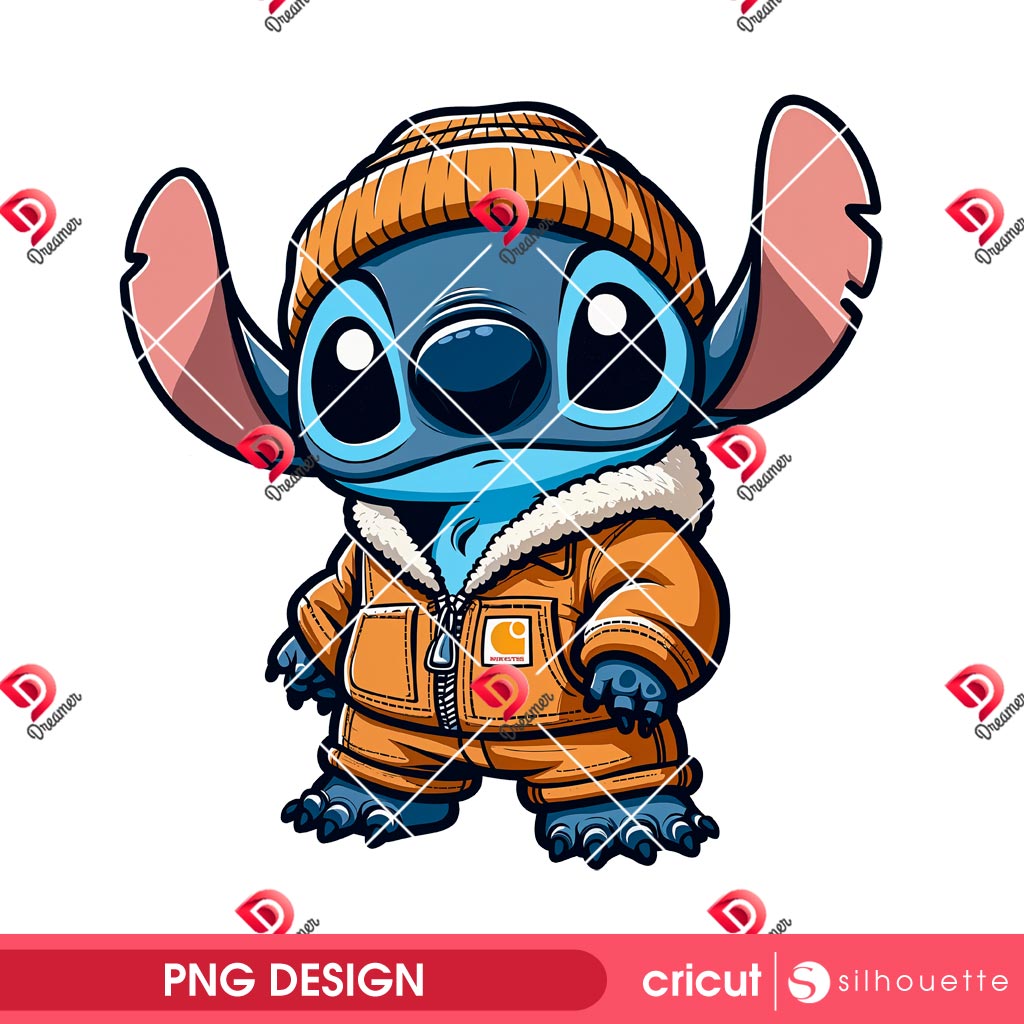 Stitch Carhartt PNG, Stitch Wearing Carhartt Outfits PNG