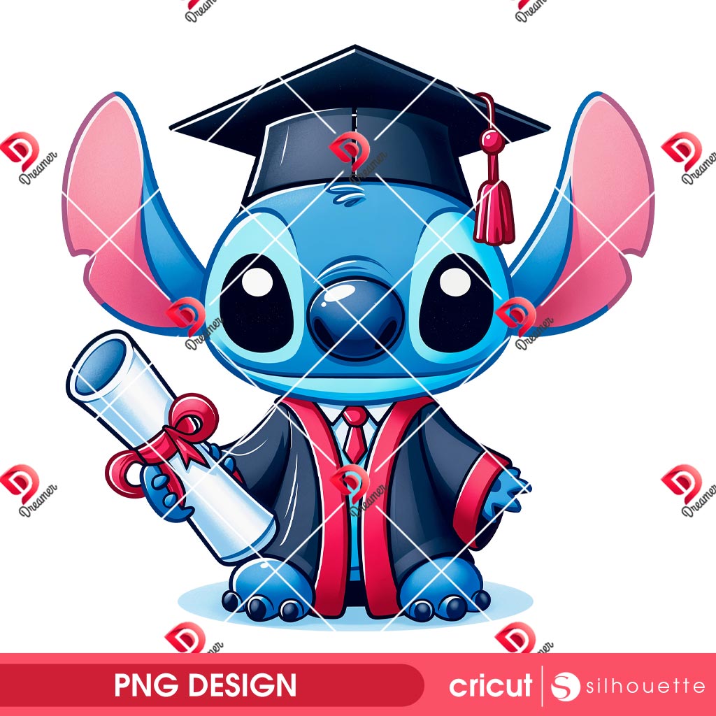 Stitch Graduation 2025 PNG, Disney Stitch Graduate PNG