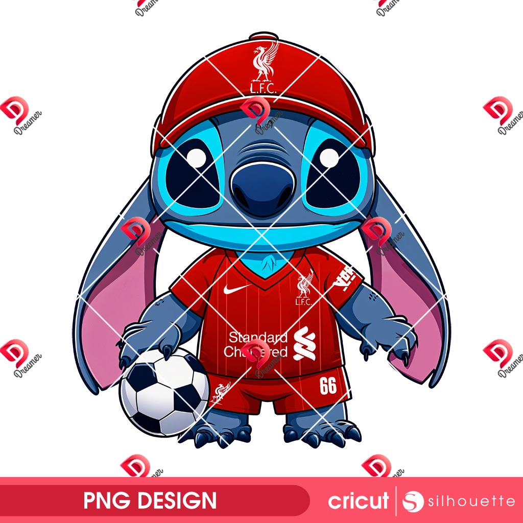 Stitch Liverpool PNG, Stitch Soccer Player PNG