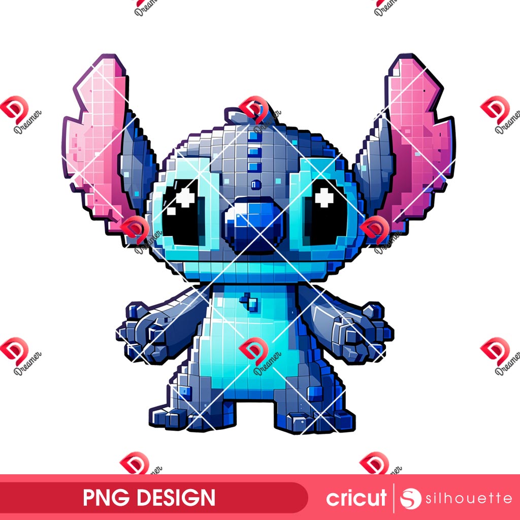 Stitch Minecraft Character PNG, Stitch In Minecraft Pixel Game PNG