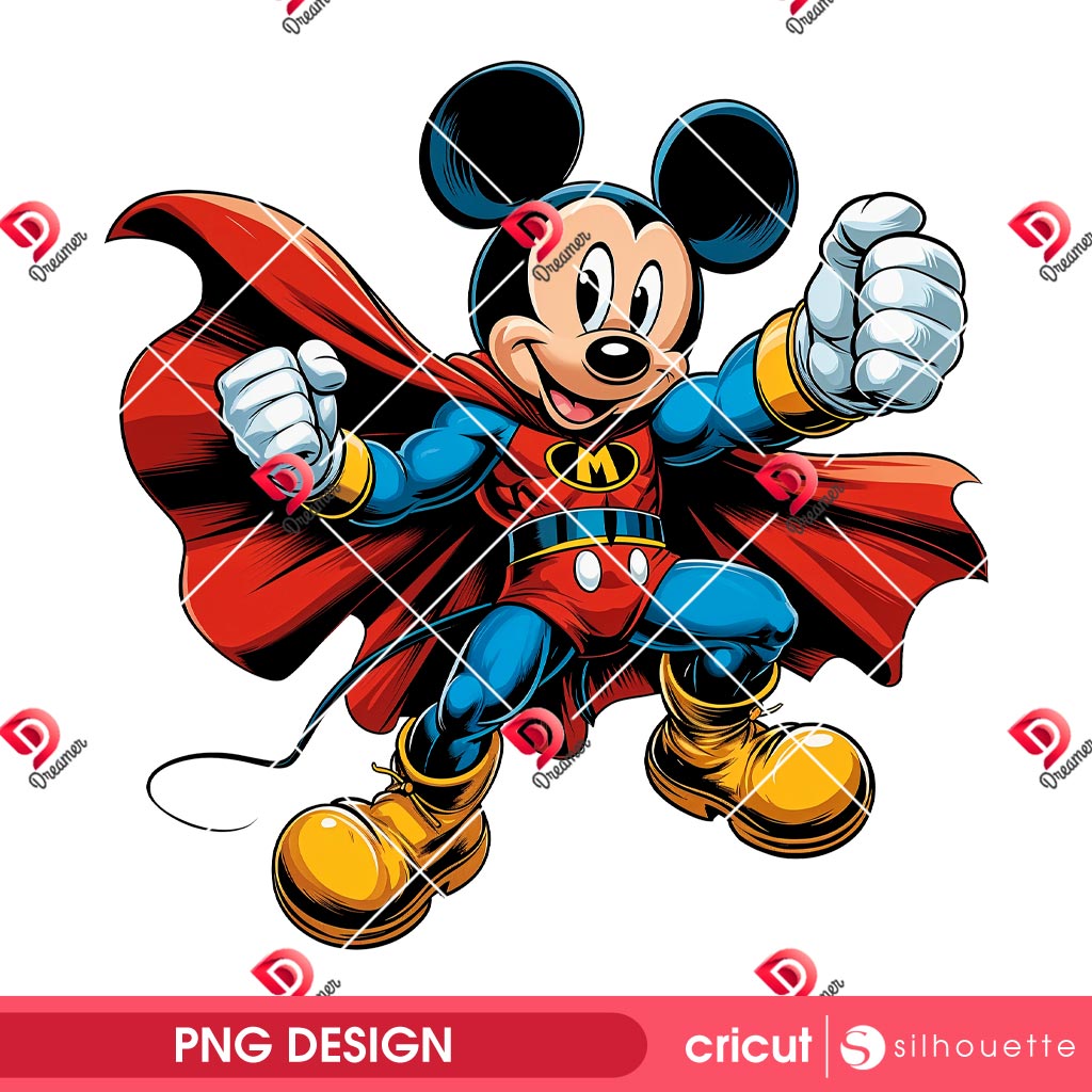 Superhero Mickey Mouse PNG, Disney Mouse Superman PNG