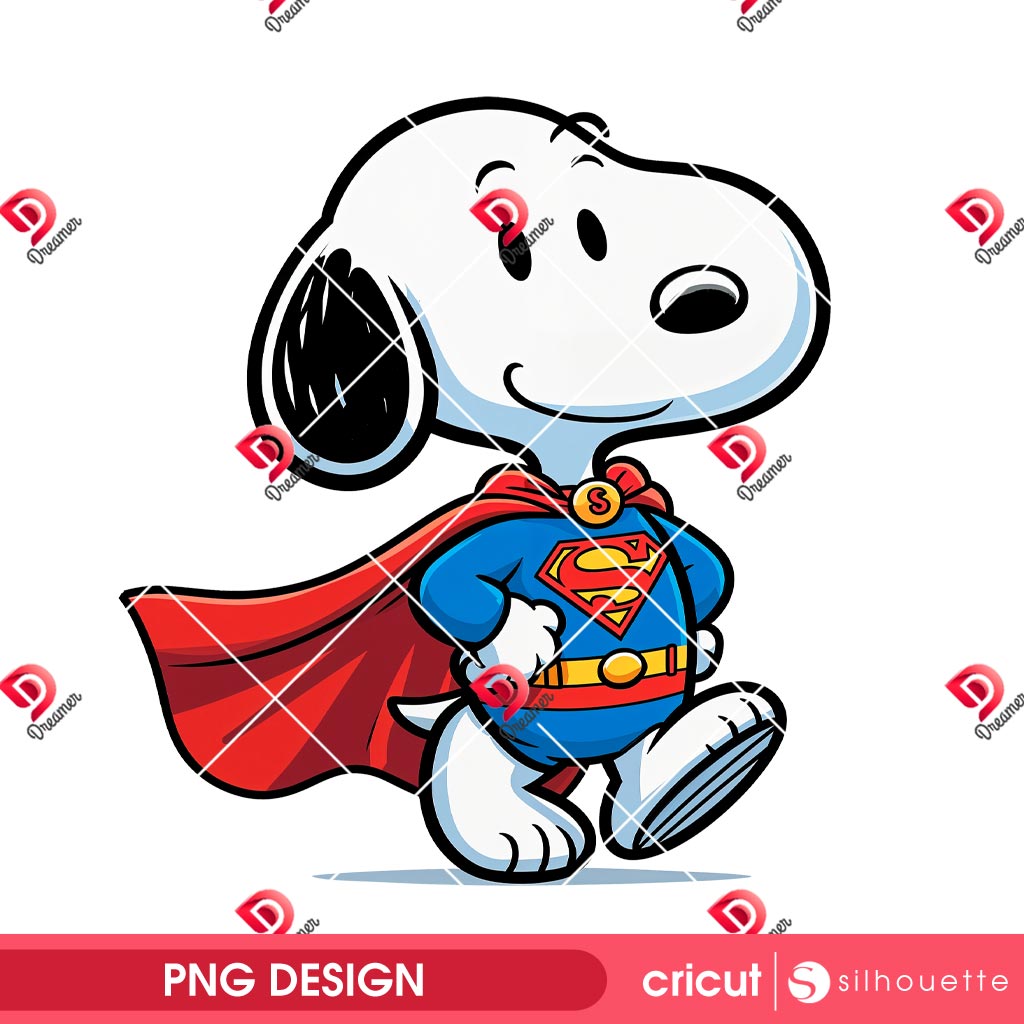 Superman Snoopy PNG, Snoopy Superhero PNG, Peanuts Cartoon Superman PNG