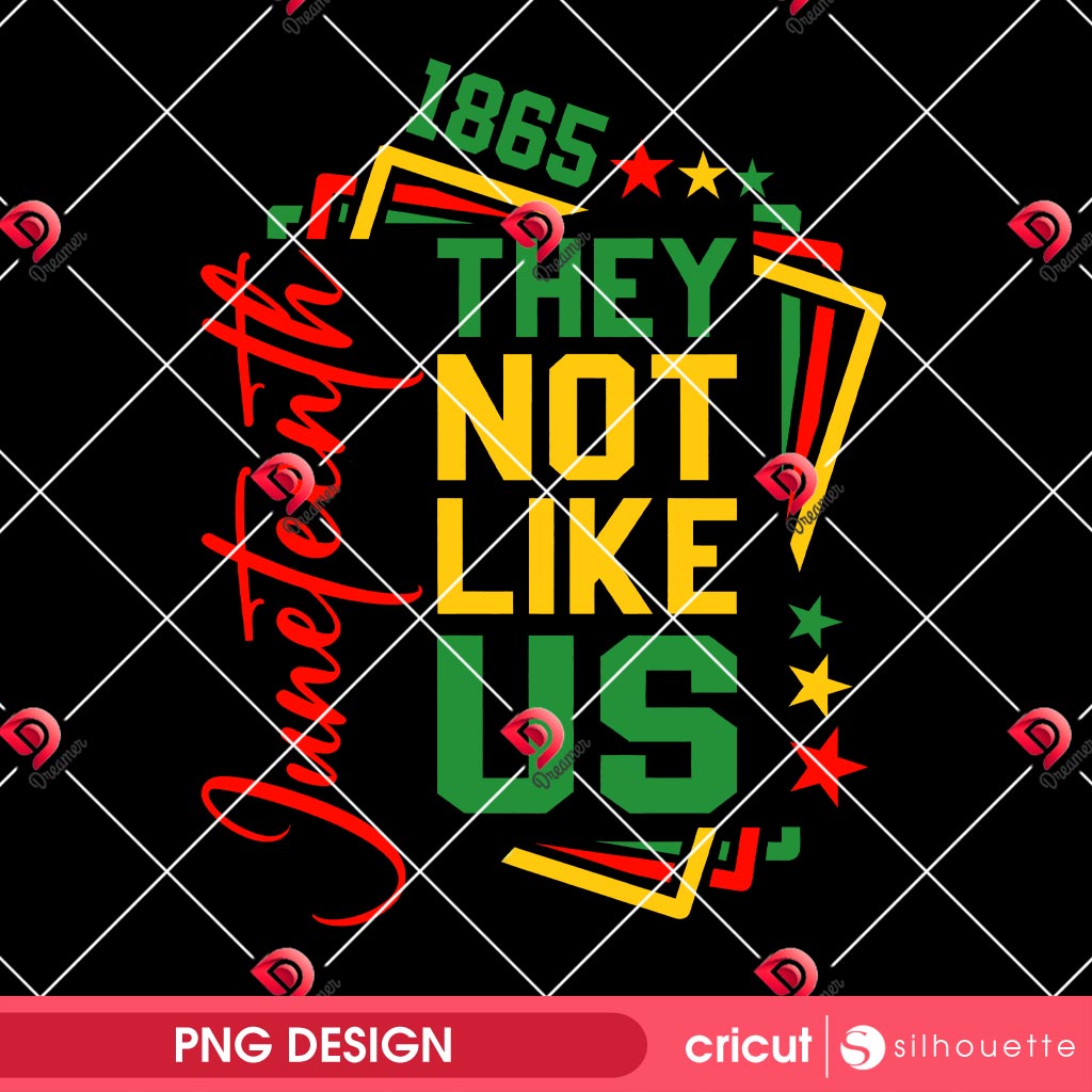 They Not Like Us Juneteeth PNG, Afro Juneteenth PNG, Black History Month PNG