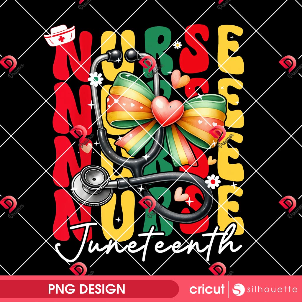 Black History Month Nurse Coquette PNG Design, Nurse Black History Month PNG, African American Nurse Juneteenth PNG