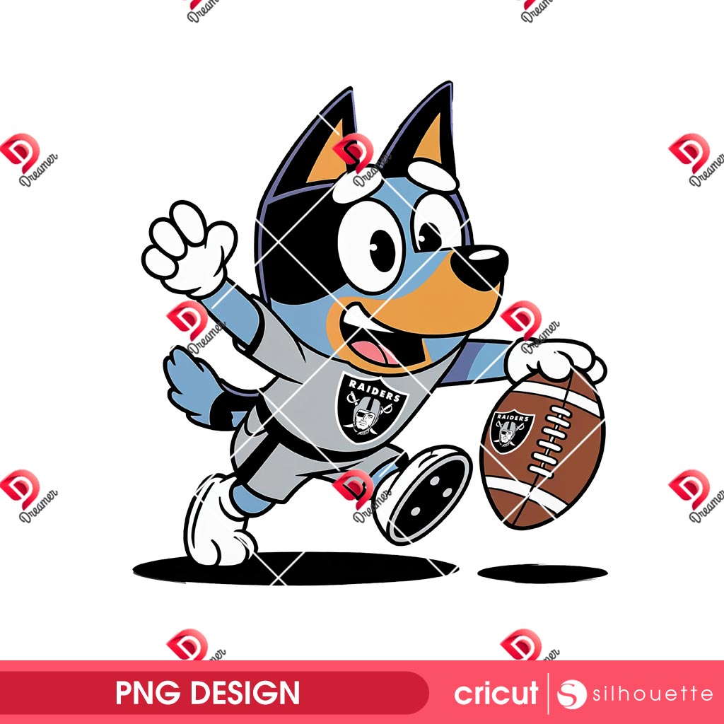 Bluey Las Vegas Raiders PNG, Bluey NFL Football Raiders PNG