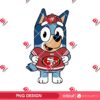 Bluey San Francisco 49ers PNG, Bluey NFL Football SF 49ers PNG