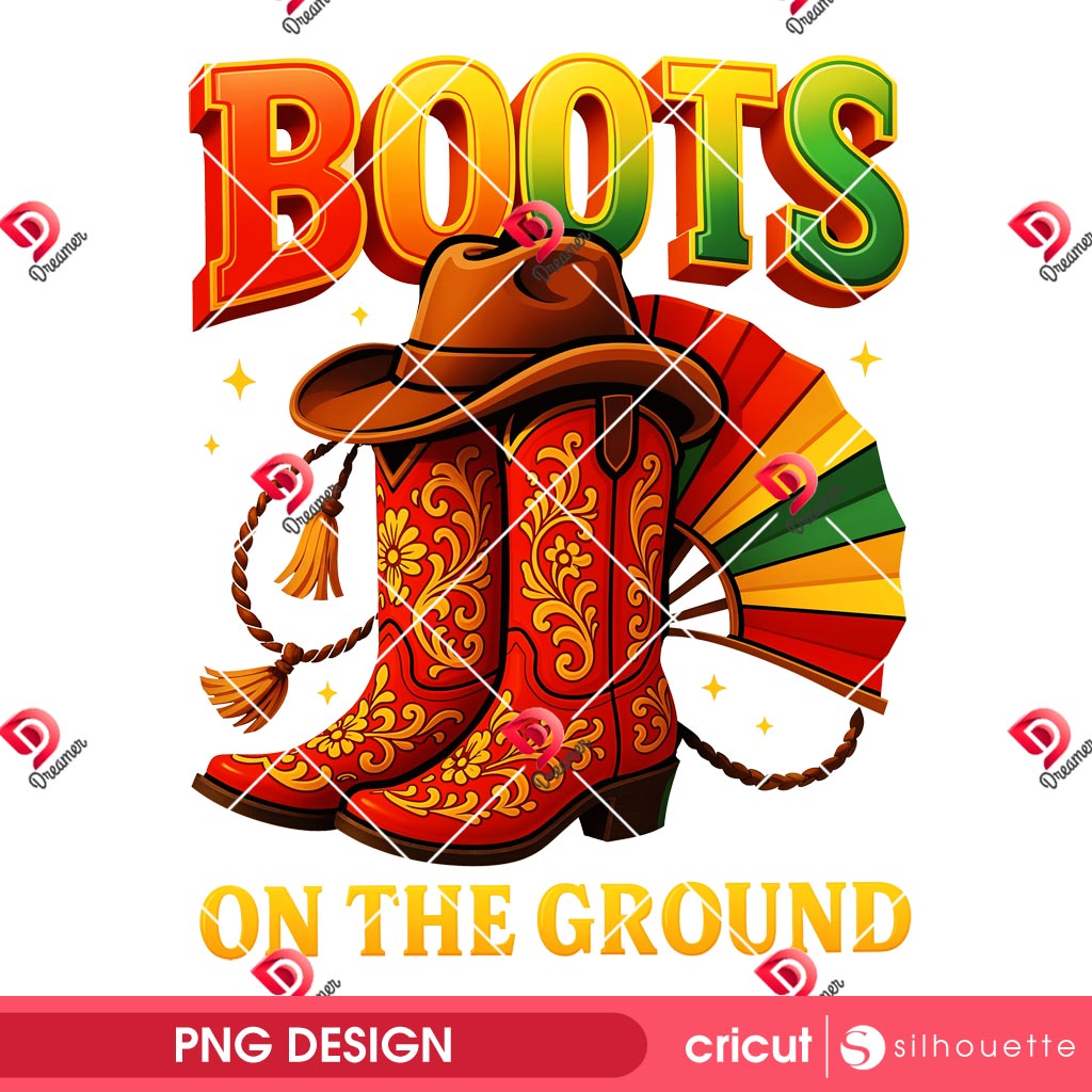 Boots On The Ground Western Juneteenth PNG, Cowboy Boot Juneteenth PNG, Black Cowgirl Juneteenth PNG