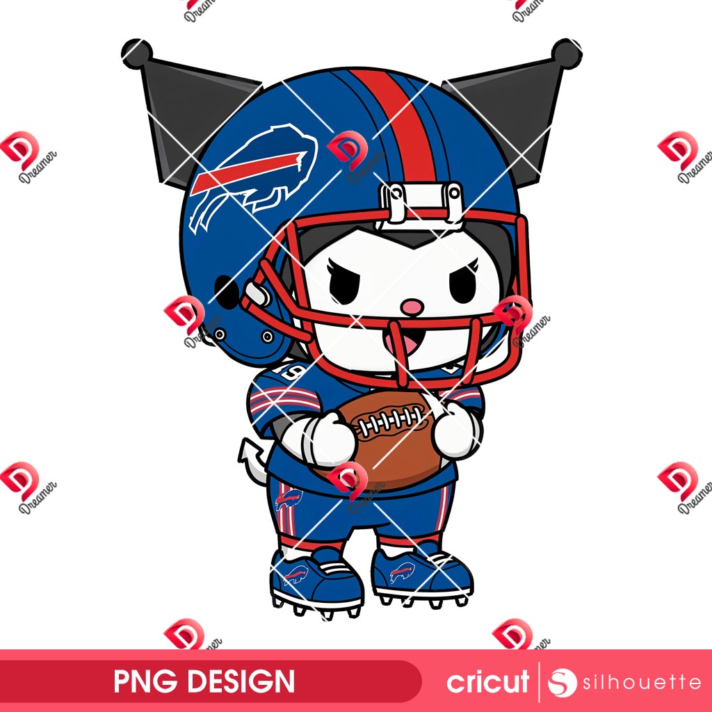 Buffalo Bills Kuromi Football PNG, Kuromi Player Buffalo Bills Sport NFL PNG