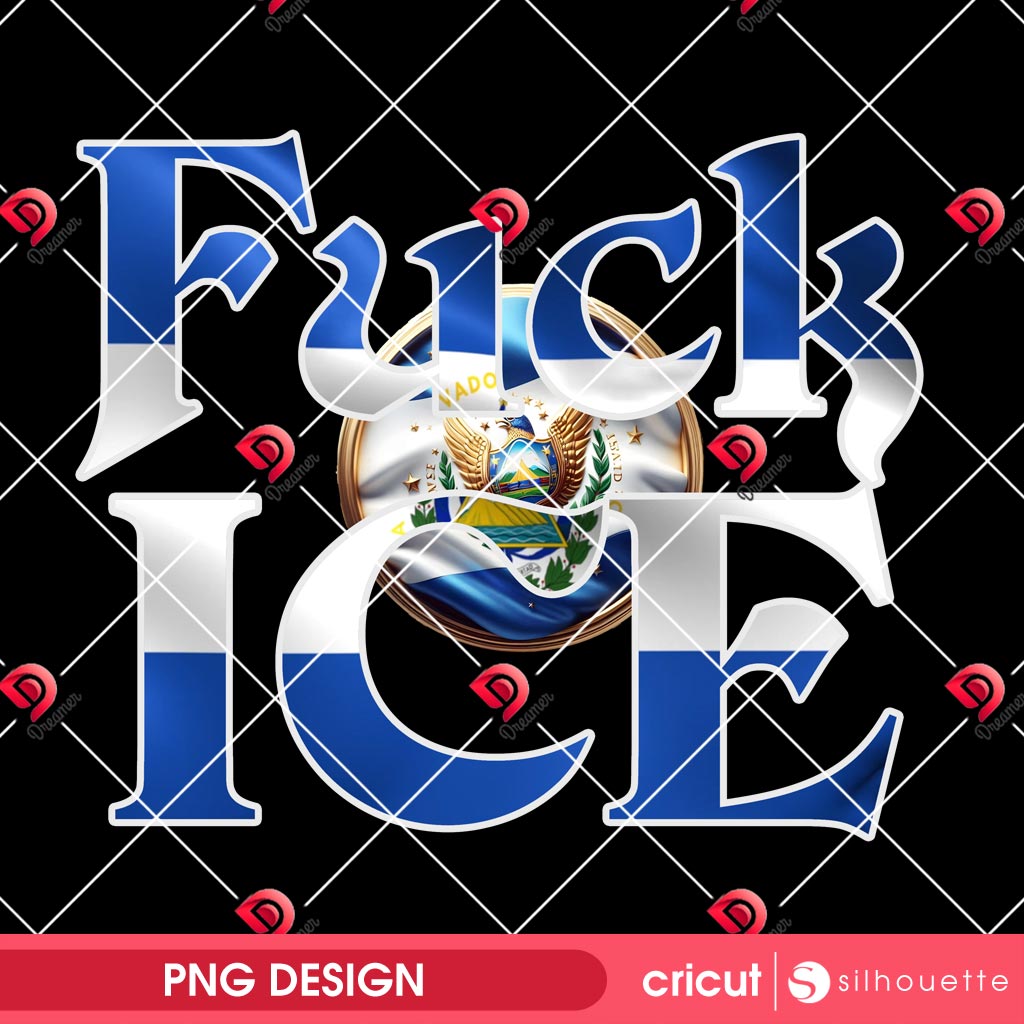 Fuck ICE El Salvador Flag PNG