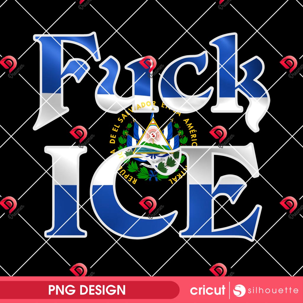 Fuck ICE El Salvador Flag PNG
