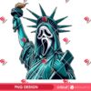 Ghostface Scream Statue Of Liberty PNG, Horror Killer Independence Day PNG, Funny 04th Of July PNG