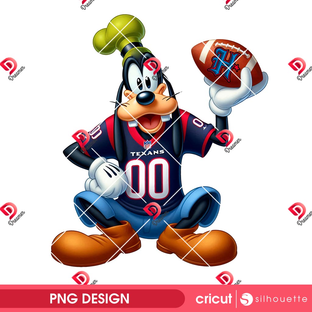 Goofy Texans Football PNG, Disney Goofy Dog Houston Texans NFL PNG
