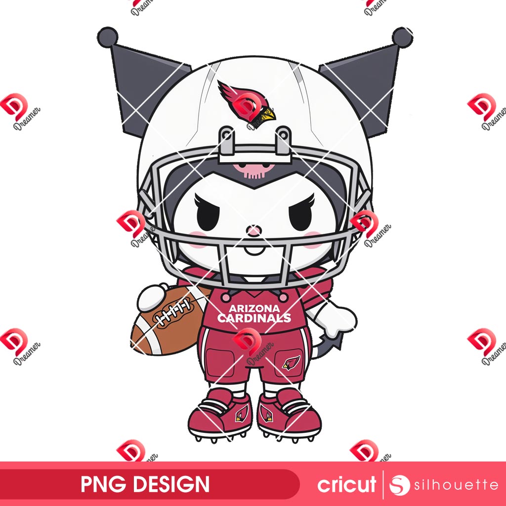 Kuromi Arizona Cardinals Player PNG, Kuromi NFL Football Arizona Cardinals PNG