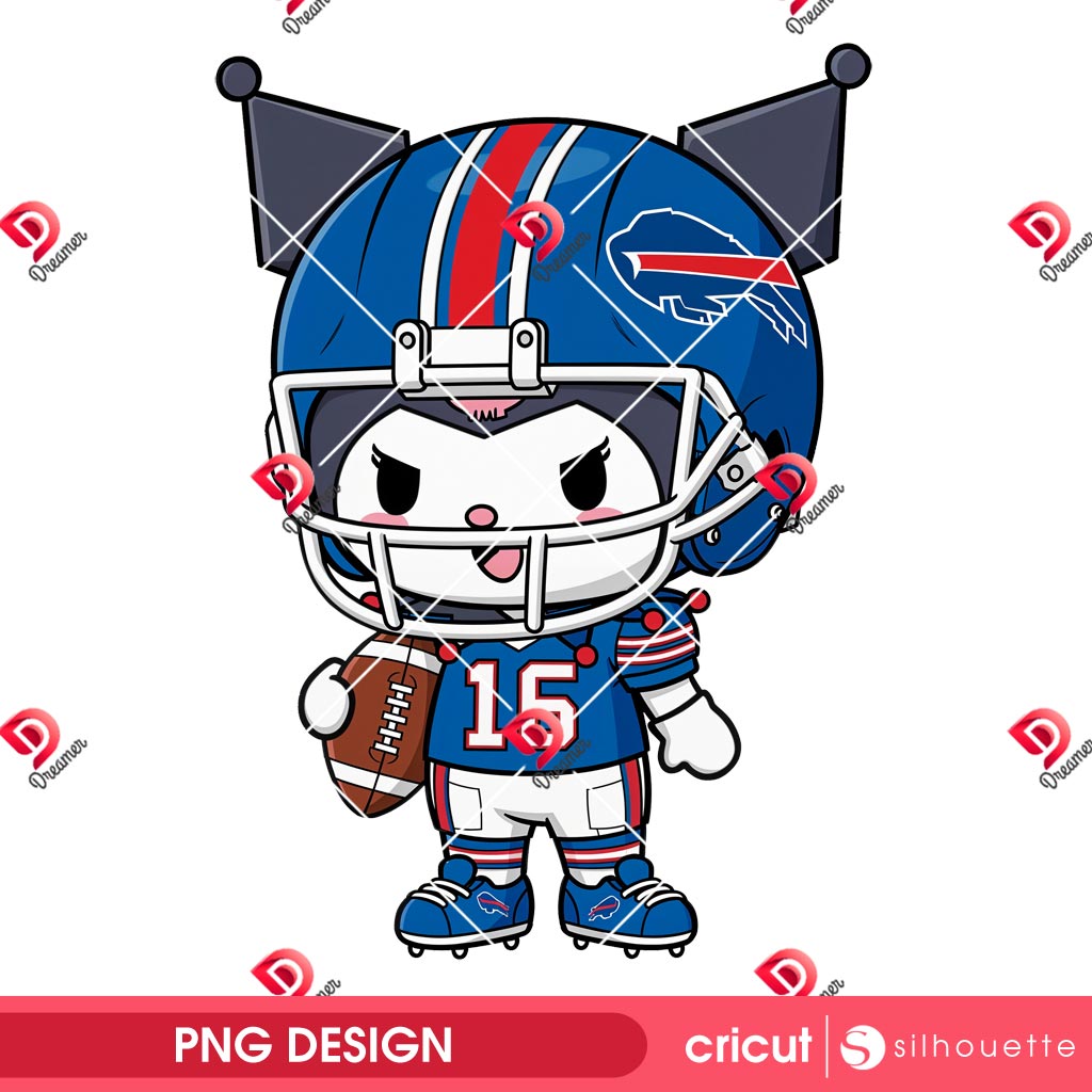 Kuromi Buffalo Bills Player PNG, Kuromi NFL Football Buffalo Bills PNG